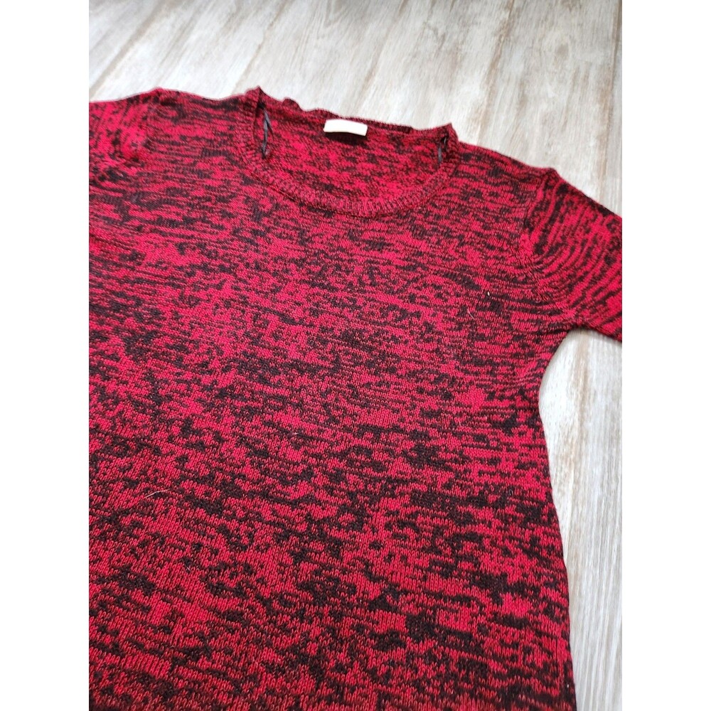 Bobbie & Brooks Knit Sweater Dress Red Black Handkerchief Hem Plus Sz 1X EUC - Picture 2 of 9